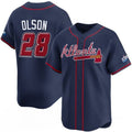 A.Braves #28 Matt Olson Navy 2025 Speedway Classic Alternate Limited Stitched Jersey