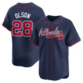 A.Braves #28 Matt Olson Navy Alternate Limited Player Jersey