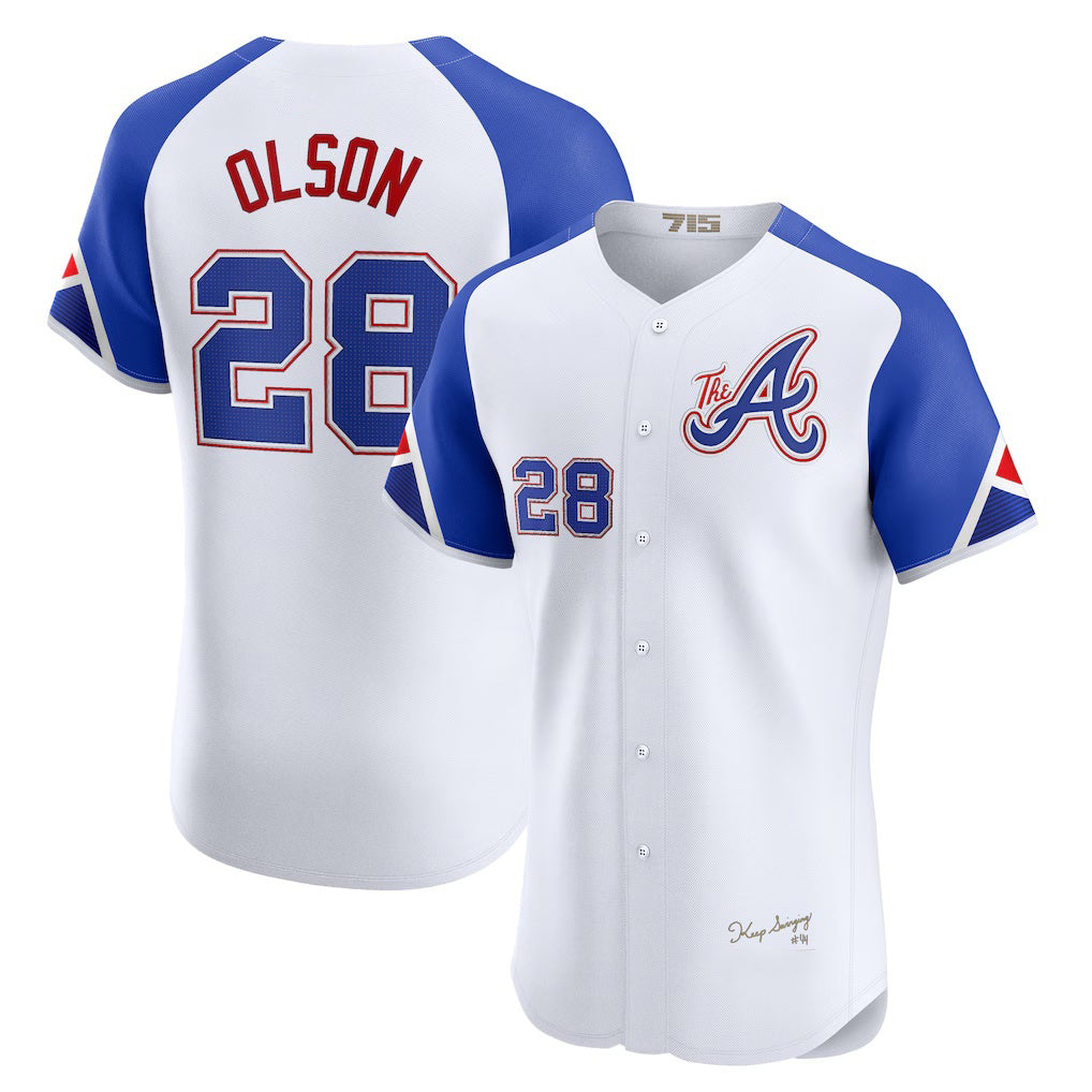 A.Braves #28 Matt Olson White City Connect Elite Jersey