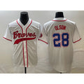 A.Braves #28 Matt Olson White Cool Base With Patch 2 Stitched Jersey