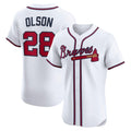 A.Braves #28 Matt Olson White Home Elite Player Jersey