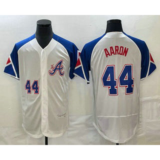 A.Braves #44 Hank Aaron Number White 2023 City Connect Flex Base Stitched Jersey