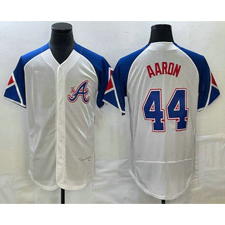 A.Braves #44 Hank Aaron White 2023 City Connect Flex Base Stitched Jersey