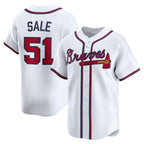 A.Braves #51 Chris Sale White Home Limited Player Jersey