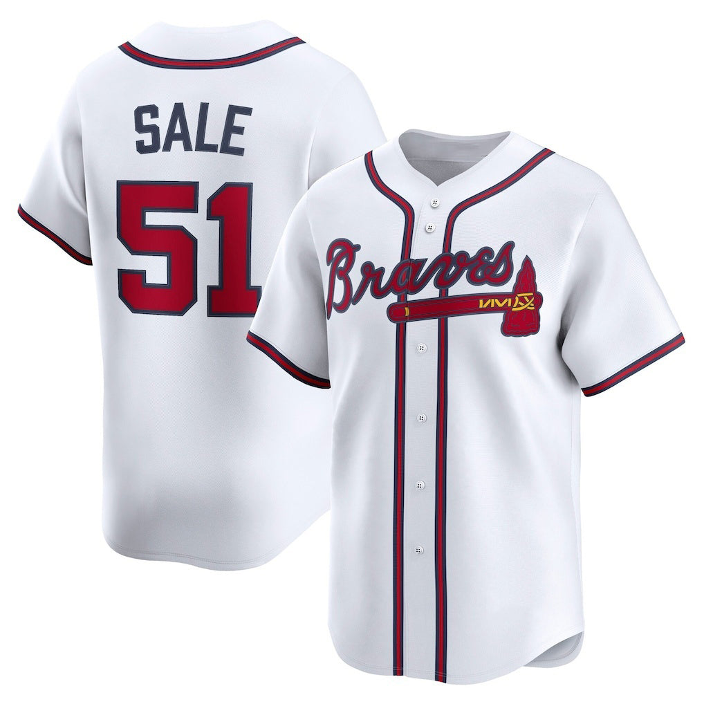 A.Braves #51 Chris Sale White Home Limited Player Jersey