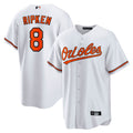 B.Orioles #8 Cal Ripken Jr. White Throwback Replica Player Jersey