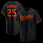B.Orioles #25 Pete Alonso Black Alternate Replica Jersey