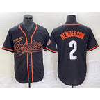 B.Orioles #2 Gunnar Henderson Black Cool Base Stitched  Jersey