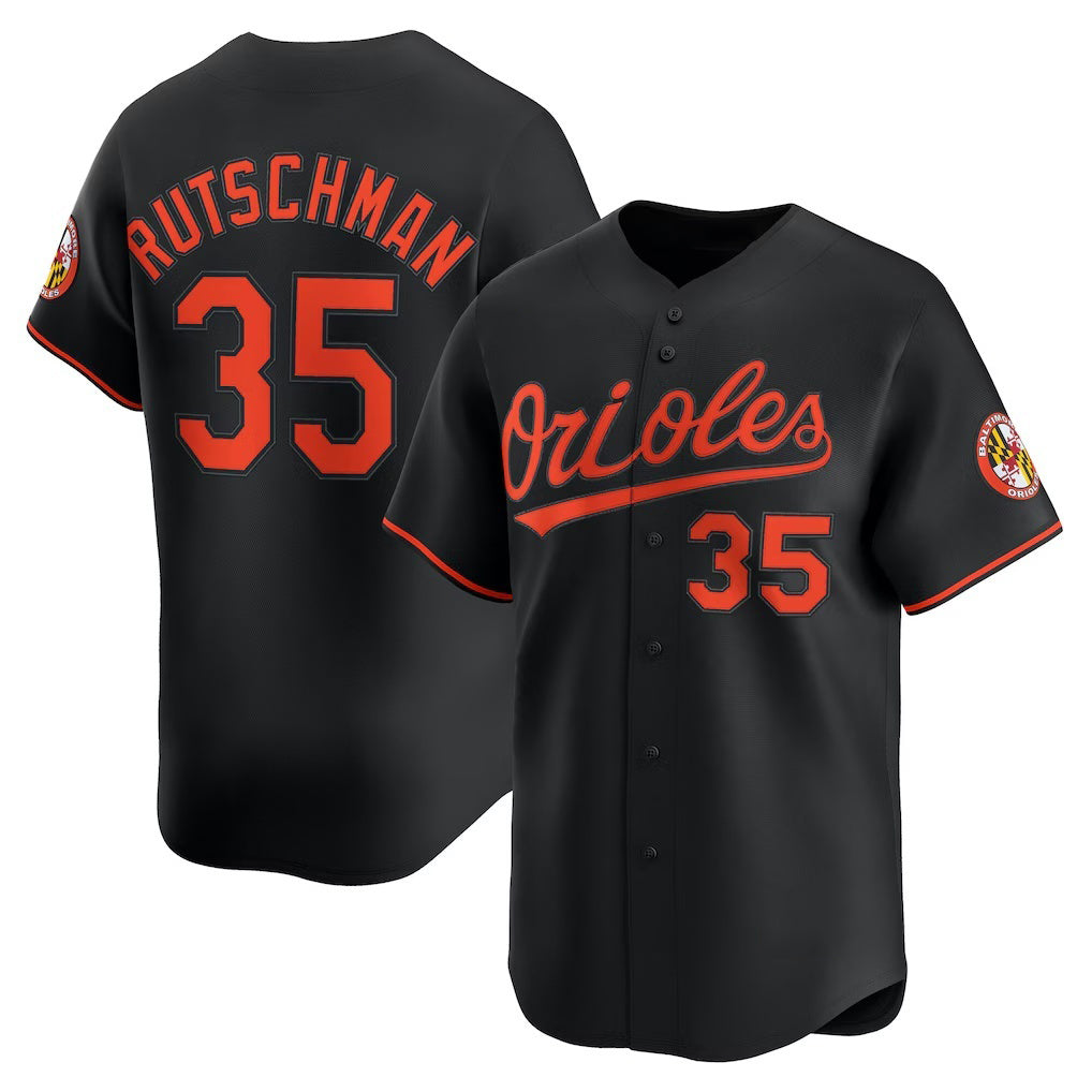 B.Orioles #35 Adley Rutschman Black Alternate Limited Player Jersey
