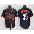 B.Orioles #35 Adley Rutschman Black With Patch Cool Base Stitched  Jersey