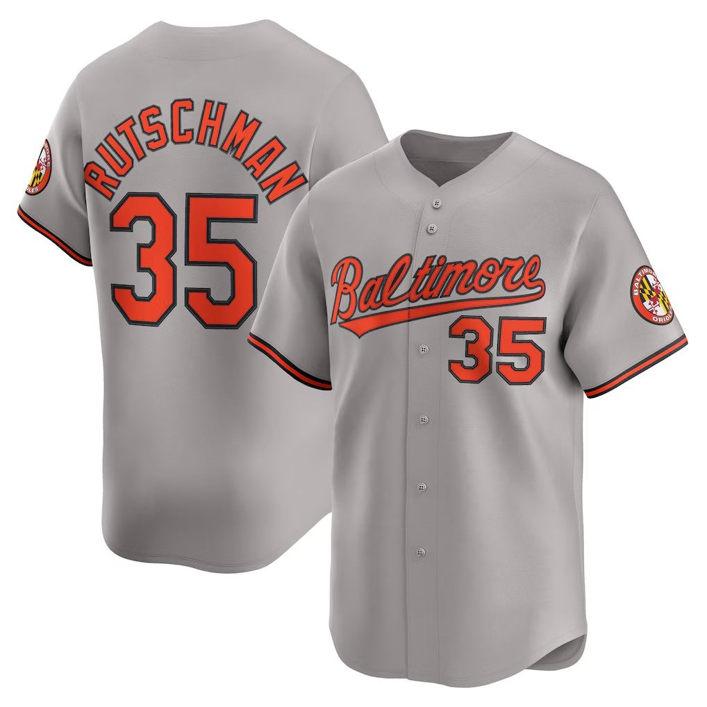 B.Orioles #35 Adley Rutschman Gray Road Limited Player Jersey