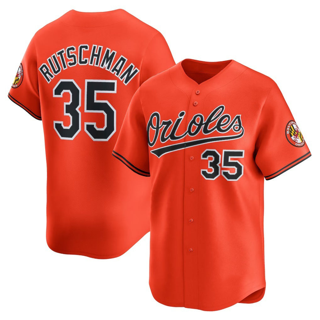 B.Orioles #35 Adley Rutschman Orange 2nd Alternate Limited Player Jersey