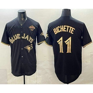 TB.Jays #11 Bo Bichette Black Gold 2025 American League Champions Limited Stitched Jersey