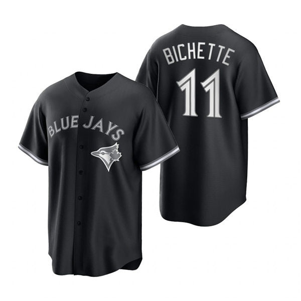 TB.Jays #11 Bo Bichette Black Stitched Cool Base Jersey