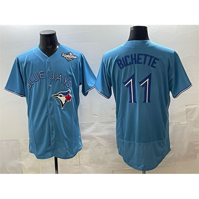 TB.Jays #11 Bo Bichette Blue 2025 World Series Flex Base Stitched  Jersey