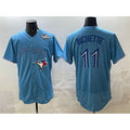 TB.Jays #11 Bo Bichette Blue 2025 World Series Flex Base Stitched  Jersey