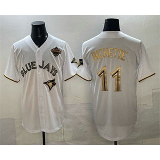 TB.Jays #11 Bo Bichette White Gold 2025 American League Champions Limited Stitched Jersey