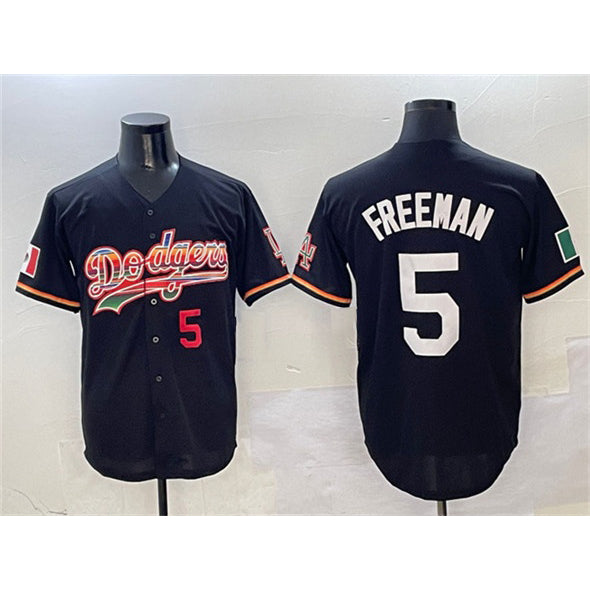LA.Dodgers #5 Freddie Freeman Black Mexico Limited Stitched Jersey