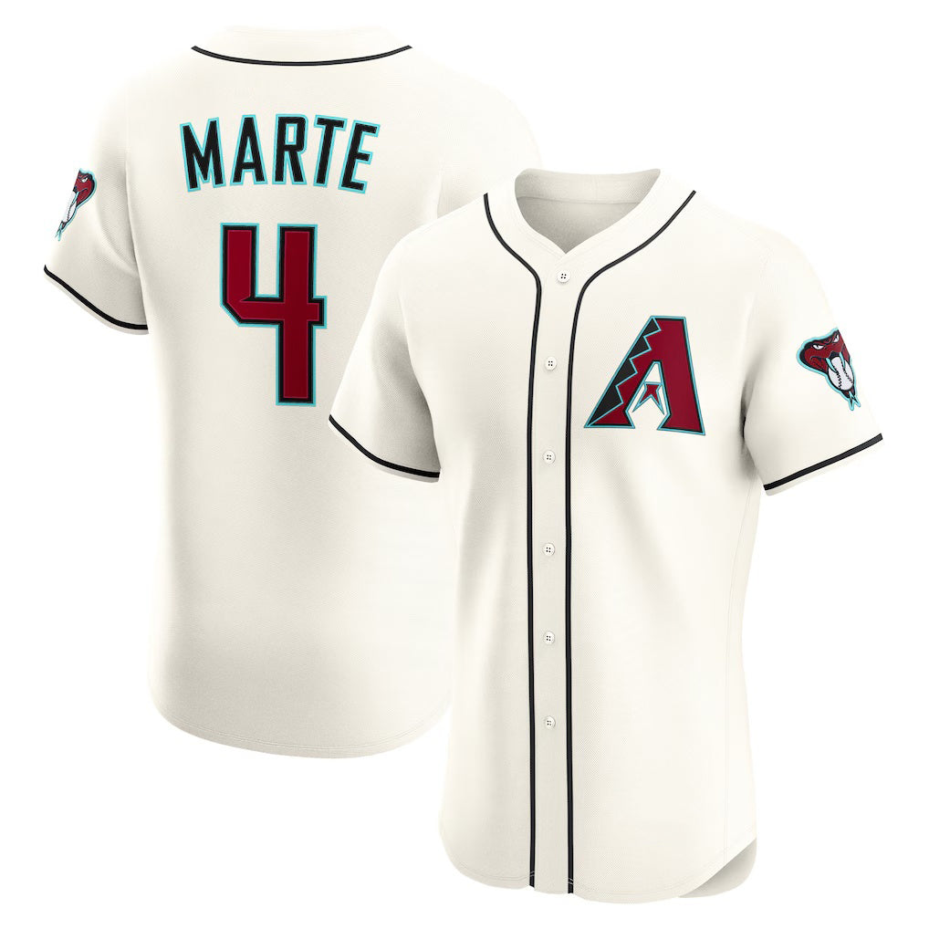 A.Diamondback #4 Ketel Marte Cream Home Elite Jersey