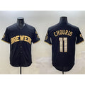 M.Brewers #11 Jackson Chourio Black Gold With Home Patch Limited Stitched Jersey