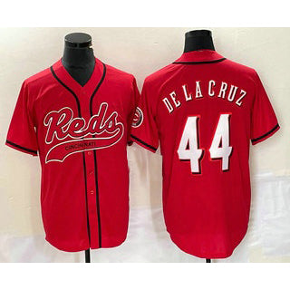 C.Reds #44 Elly De La Cruz Red With Patch Cool Base Stitched  Jersey