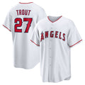 LA.Angels #27 Mike Trout Number White Home Replica Player Name Jersey