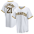 P.Pirates #21 Roberto Clemente White Home Replica Player Name Jersey