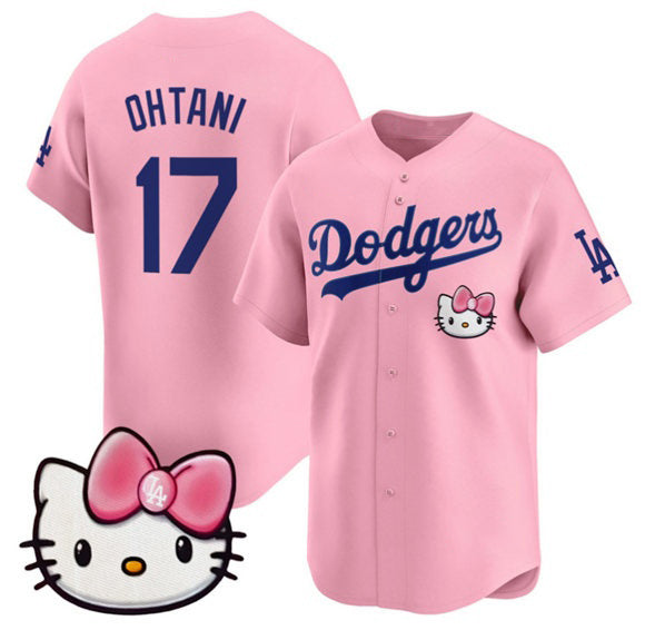 LA.Dodgers #17 Shohei Ohtani Pink 2025 Hello Kitty Vapor Limited Stitched Jersey