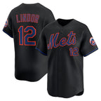 NY.Mets #12 Francisco Lindor Black Alternate Limited Jersey
