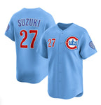 C.Cubs #27 Seiya Suzuki Blue 2024-25 2nd Alternate Limited Stitched Jersey