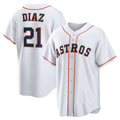 H.Astros #21 Yainer Diaz White Home Replica Jersey