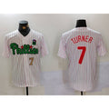 P.Phillies #7 Trea Turner White Green Cool Base Stitched Jerseys