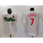 P.Phillies #7 Trea Turner White Green Cool Base Stitched Jerseys
