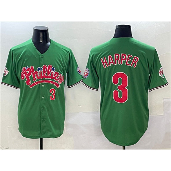 P.Phillies #3 Bryce Harper Green Phanatic Limited Stitched Jersey