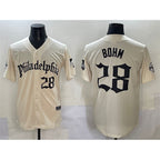 P.Phillies #28 Alec Bohm Cream Gothic Vapor Limited Stitched Jersey