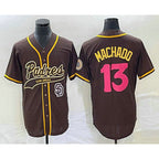 SD.Padres #13 Manny Machado Brown NEW 2023 City Connect Cool Base Stitched Jersey