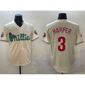 P.Phillies #3 Bryce Harper Cream Phanatic Limited Stitched Jersey