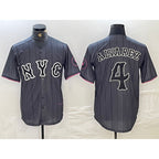 NY.Mets #4 Francisco Alvarez Gray 2024 City Connect Cool Base Stitched Jersey