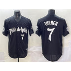 P.Phillies #7 Trea Turner Black Gothic Vapor Limited Stitched Jersey