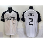 NY.Yankees #2 Derek Jeter White Black 'Gothic Legacy Edition' Vapor Premier Limited Stitched  Jersey