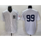 NY.Yankees #99 Aaron Judge White With Patch 2024 Cool Base Stitched Jersey