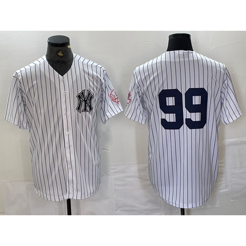 NY.Yankees #99 Aaron Judge White With Patch 2024 Cool Base Stitched Jersey