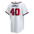 A.Braves #40 Reynaldo Lopez White Home Replica Jersey