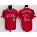 SD.Padres #13 Manny Machado Red NEW 2023 City Connect Cool Base Stitched Jersey