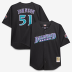 A.Diamondbacks #51 Randy Johnson Mitchell & Ness Black Big & Tall Cooperstown Mesh Batting Practice Jersey