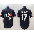 LA.Dodgers #17 Shohei Ohtani Black Mexico Flag Limited Stitched Jersey