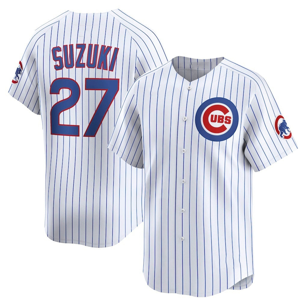 C.Cubs #27 Seiya Suzuki White Home Limited Player Jersey