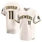 M.Brewers #11 Jackson Chourio Cream Home Limited Jersey