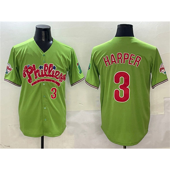 P.Phillies #3 Bryce Harper Light Green Phanatic Limited Stitched Jersey
