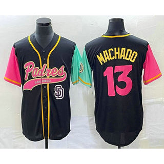 SD.Padres #13 Manny Machado Black NEW 2023 City Connect Cool Base 2 Stitched Jersey